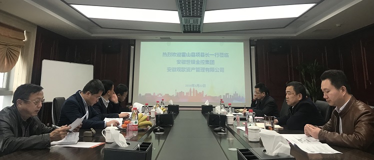 霍山县项跃文县长一行来世银金控集团考察交流